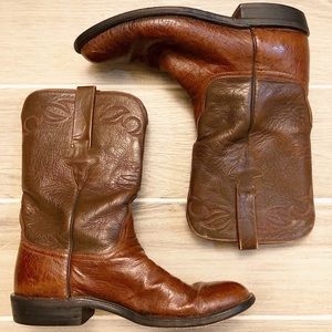 Lucchese Classics Cigar Brown Smooth Ostrich Boots